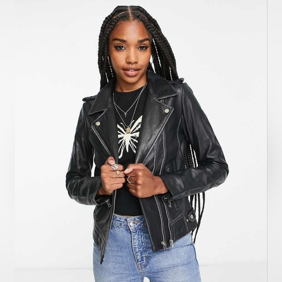 Barney's Originals Beppe moto jacket size 6 - Picture 3 of 3